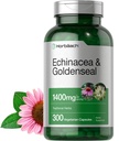 Horbäach Echinacea Goldenseal Capsules | 1400mg | 300 greve | Vegetarian, icke-GMO, Gluten Free Extract Supplement