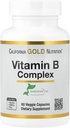 Kalifornien Gold Nutrition Vitamin B Complex, Thiamin B1, Riboflavin B2, Niacin B3, Pyridoxine B6, Biotin B7, Pantothenic Acid B5 och Pro Folate B9, Gluten Free, Non GMO, 60 Veggie Capsules