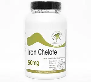Iron Chelate 50mg - 100 kapslar - Inga tillsatser - Naturtitionstillägg