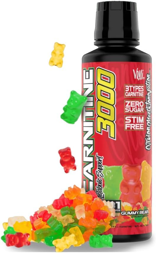 L-Carnitine 3000 Liquid | 3000 mg Carnitine Supplement | Zero Calorie Zero Sugar Keto Friendly för män och kvinnor - Great Tasting | 31 portioner (Gummy Bear, 16 fl. oz.)