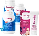 CONCEIVE PLUS Mens Fertility Bundle | 3 månader Supply Fertility Vitamin Supplements för Män 3 x 60 greve och fertilitet Lubricant 2.5 Ounce