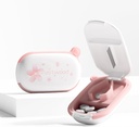 White Small Pill Cutter Splitter med Centering Device för små och små piller, skär Vitaminer Tablets, Portable Exquisite Pill Crusher för Purse Pocket