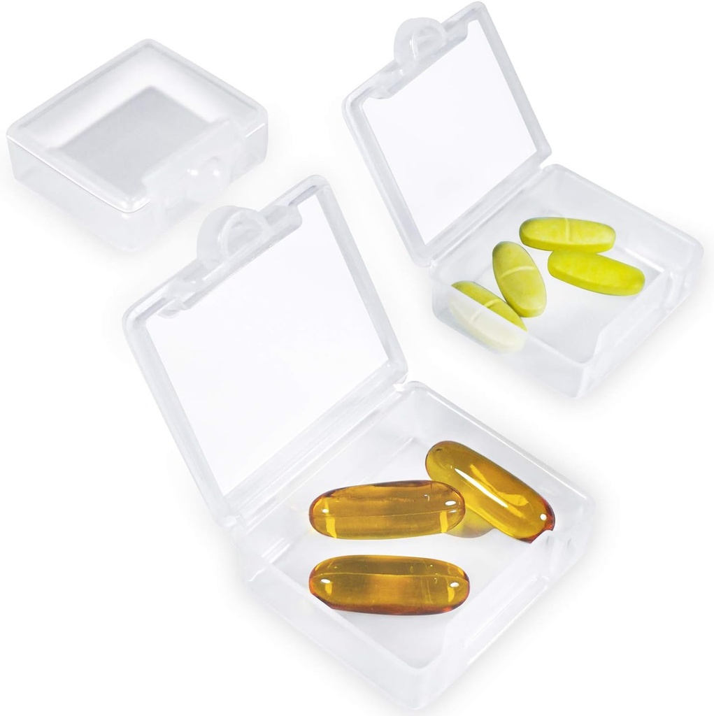 Små Pill Cases Organizers 3 Pack, Daily Pill Case One Day Mini Pill Box Container Portable för väska Pocket Small Pill Holder Case (vit)
