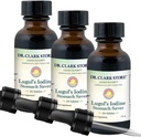 Dr Clark Lugols jod 2% lösning - vatten och 2% Granulär jod - naturlig magbefrielse och sjukvård - 1 fl Oz med en Dropper 3Pack