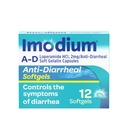 Imodium A-D Diarrhea Relief Softgels med Loperamide HCl, Anti-Diarrheal Medicine för att hjälpa till att kontrollera symptom på Diarré på grund av akut, resenärens Diarré, HSA / FSA Berättigad, 12 ct