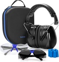 Yewltvep Shooting Ear Protection Gun Range Ear Protection med Earmuffs, Gun Safety Glasses, Earplugs, Hard Storage Case