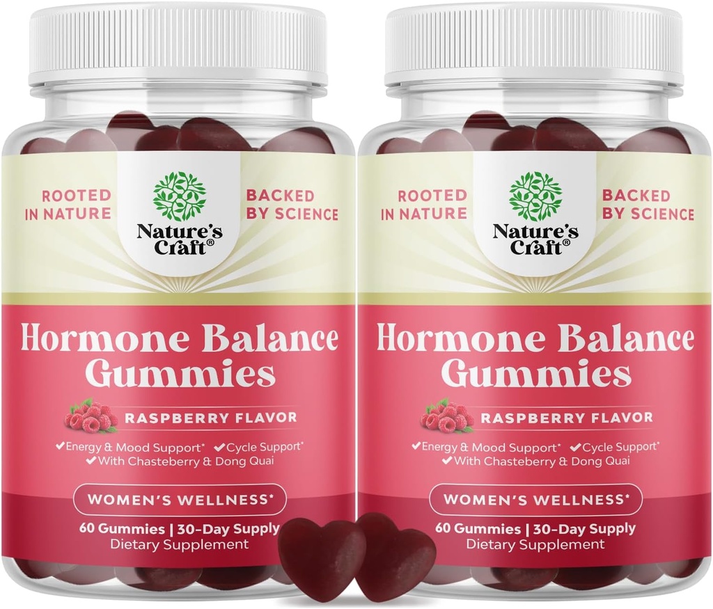 Hormonbalans för kvinnor Gummies of All Ages - PMS Support Supplement för kvinnor att reglera menstruationscykel och hormonbalans menopaus och humörsvängningar med vitamin B6 & Dong Quai - 60 Chews - 2 pack