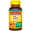 Nature Made Vitamin D3 5000 IE (125 mcg) Extra Styrka, D-vitamintillskott för immunstöd, 70 sockerfria snabba lösa tabletter, 70 dagars leverans