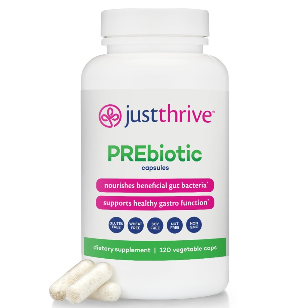 Just Thrive PREbiotic Capsules - Prebiotic Blend för Gut Health och Immune Support, 120 Caps