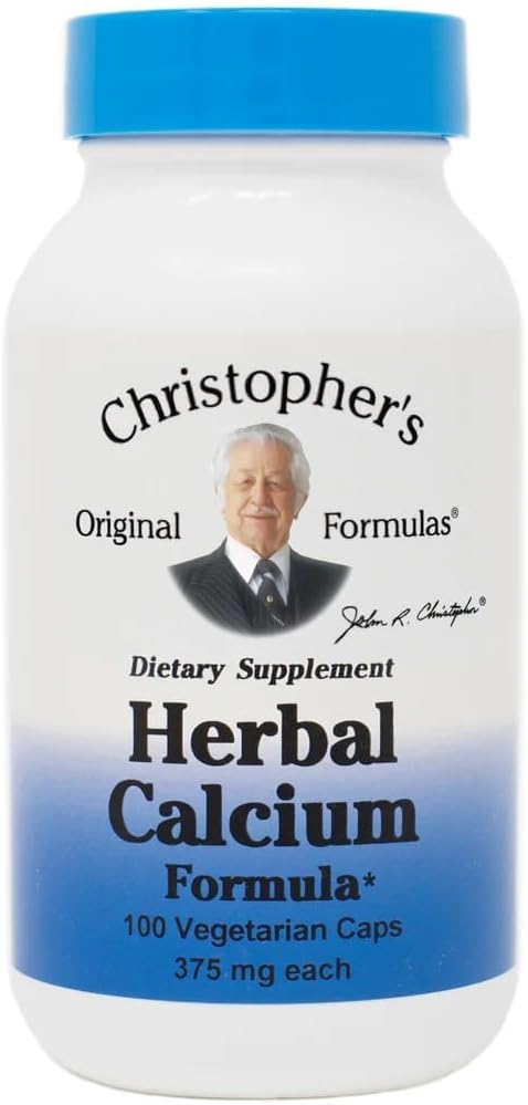 Christophers ursprungliga formler Herbal Calcium, Natural Bone Support, 100 Caps, Pack av 1