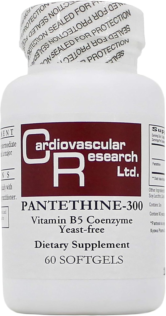 Pantetin 300 mg (Pantesin) 60 Softgels - 2 Pack - Ekologiska formler / Cardiovaskulär forskning