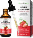 Magnesium Glycinate Liquid, Liquid Magnesium 1000Mg, Magnesium Drops, Liquid Magnesium Supplement, med Cellulose Fiber, Vitamin B6, C, D, Zink, Digestive Health,Promotes Relaxation, No Sugar,2 Fl Oz
