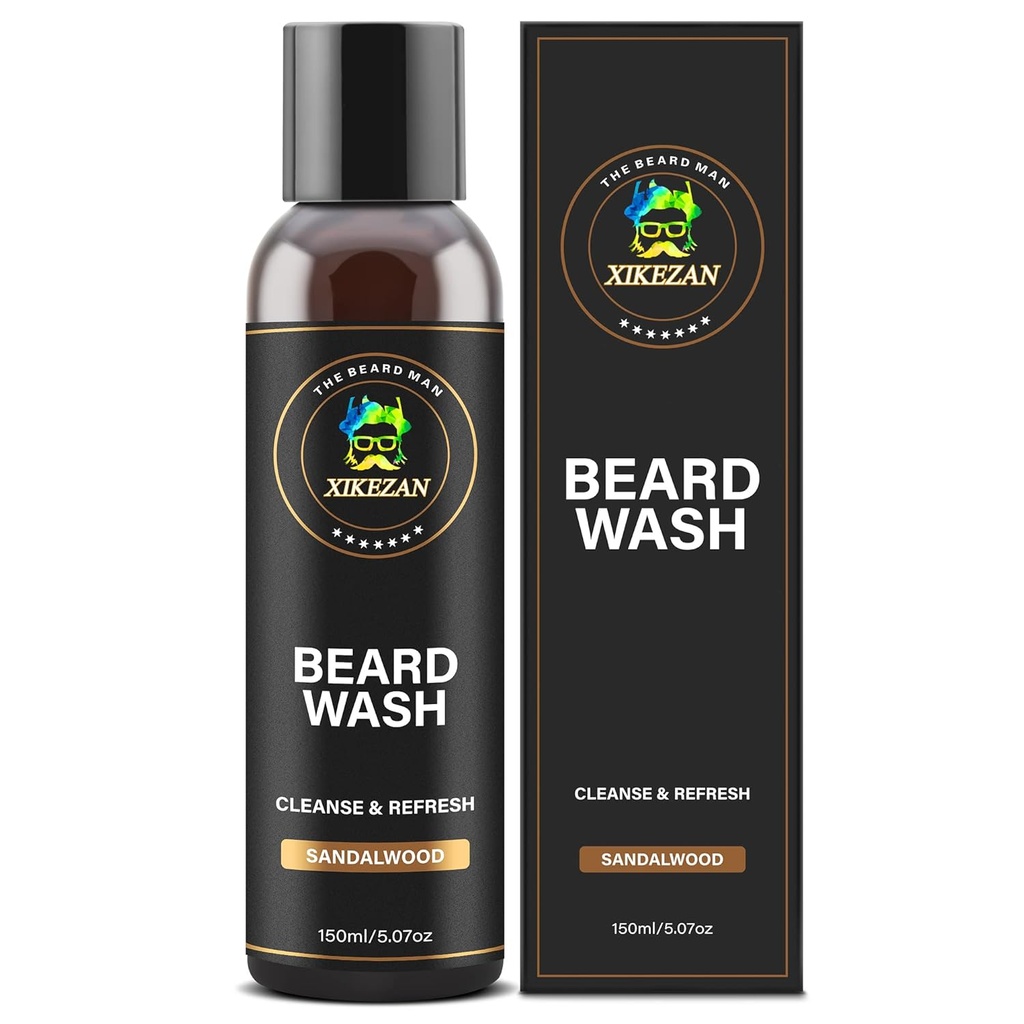 XIKEZAN Beard Wash Shampoo w/Natural Biotin Argan & Jojoba Oils rengör djupt Smooths Soften & Strengthens,Christmas Stocking Stuffers Father Day Gifts för män honom pappa pojkvän make