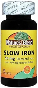 Naturens Blend Slow Iron 50mg, 60 tabletter Per flaska (Pack of 2)