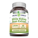 Fantastiska formler White Kidney Bean Extract 6500 Mg | Vegetariska kapslar | Icke-GMO | Gluten-Free | Made in USA (1 Pack | 120 Count)