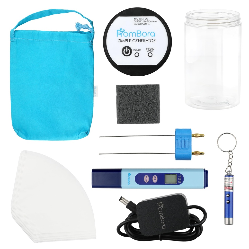 Colloidal Silver Generator Kit - 99,99% (Ag) Rods, TDS Meter Colloidal Silver Machine, Impure Water Indicator, Water Ionizer Machine for Home, Travel Bag, Simple Kit