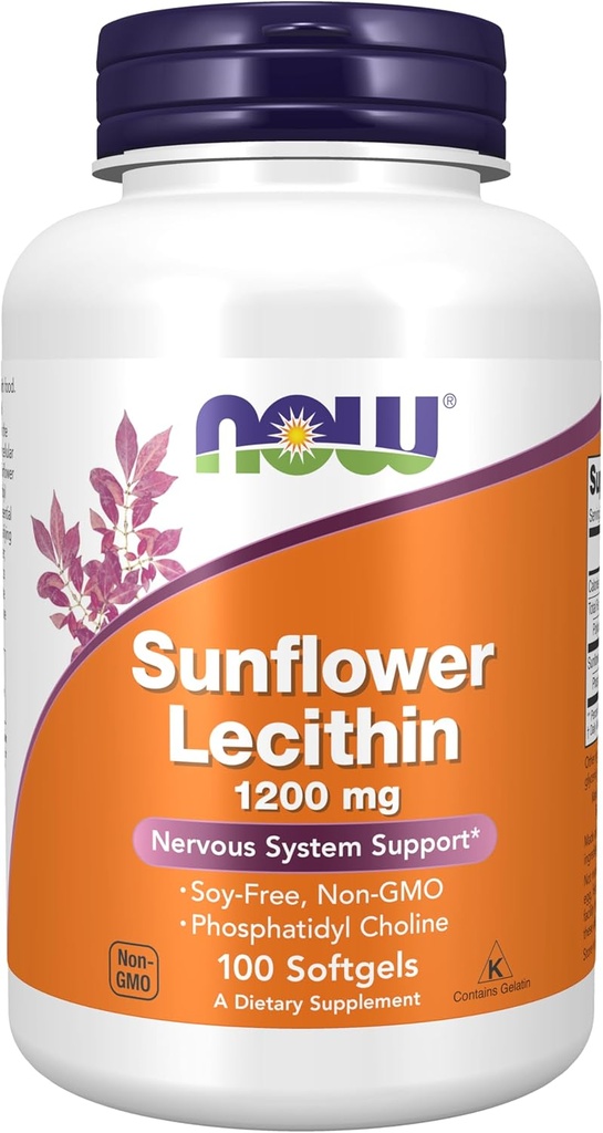NU FOODS Sunflower Lecithin 1200MG, 100 Count