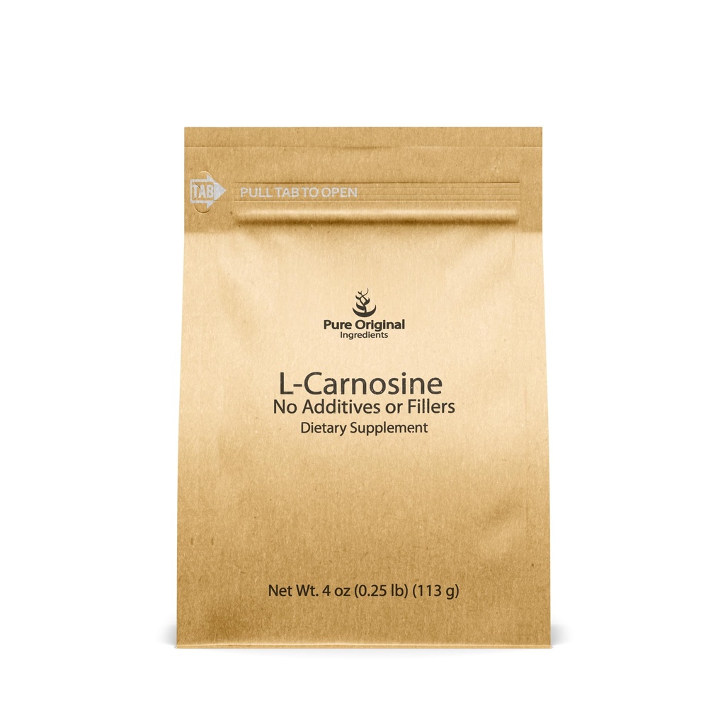 PURE ORIGINAL INGREDIENTS L-Carnosine Powder (4 oz), Kosttillskott, Lab-Verified, No Additives or Fillers