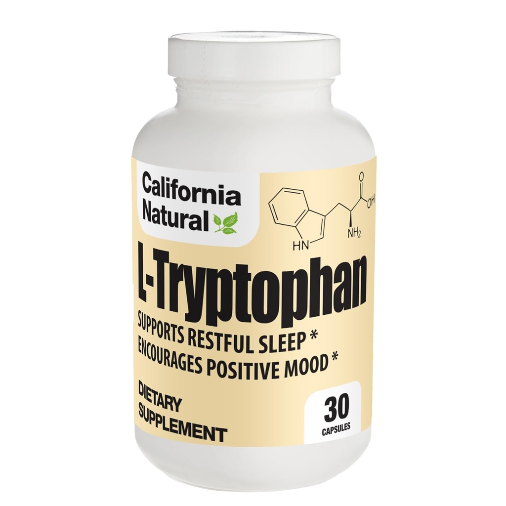 Kalifornien Natural L-Tryptophan 500 Mg kapslar, 30 greve