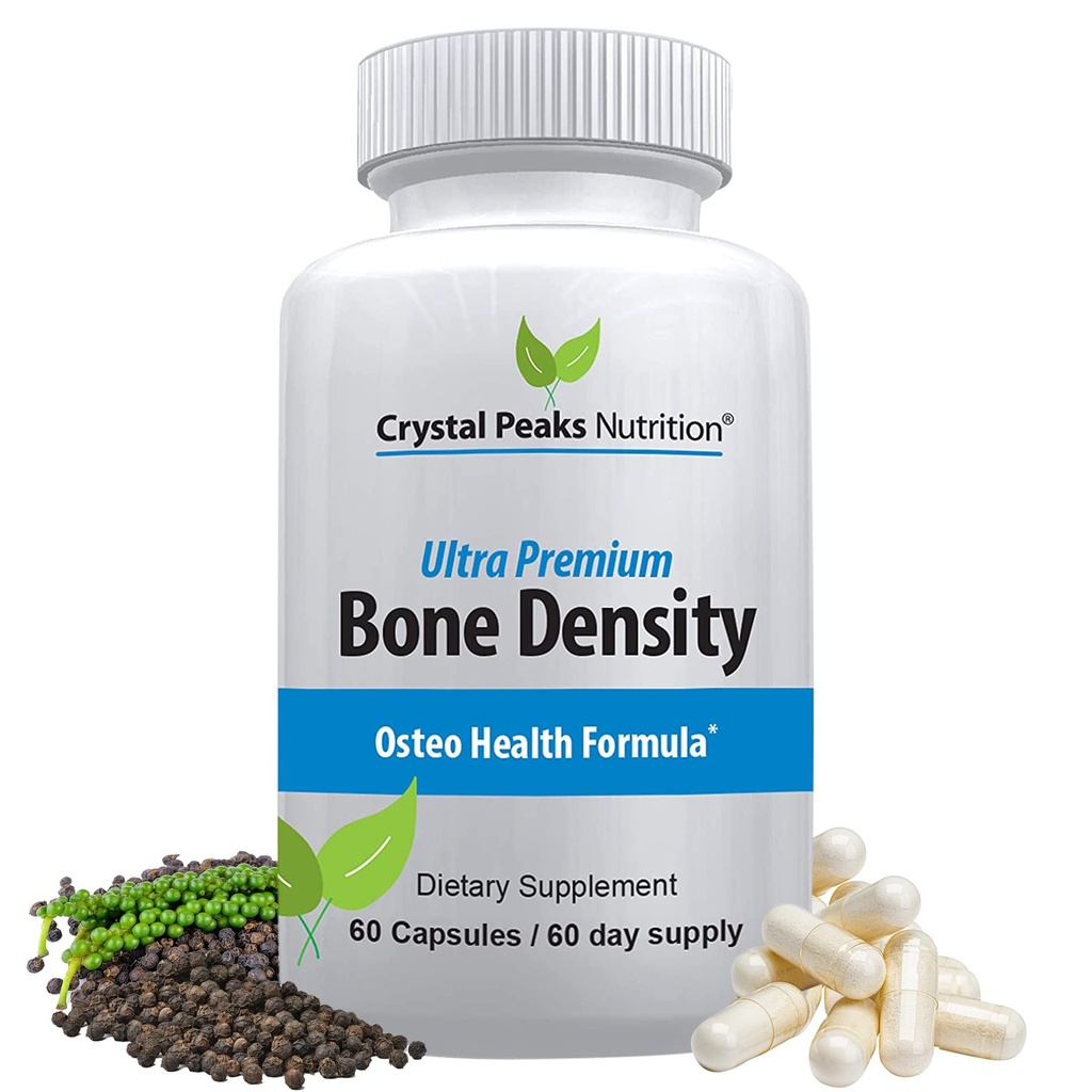 Ultra Premium Bone Formel - Calcium Carbonate w / Vitamin K2 & D3 - Kalcium Supplements för ben - Främjar benstyrka så att du kan stanna aktiv - 60 kapslar, 60-dagars leverans