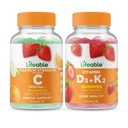 Livlig vitamin C 1050mg + Vitamin D3 + Vitamin K2, Gummies Bundle - Great Tasting, Vitamin Supplement, Gluten Free, GMO Free, Chewable Gummy