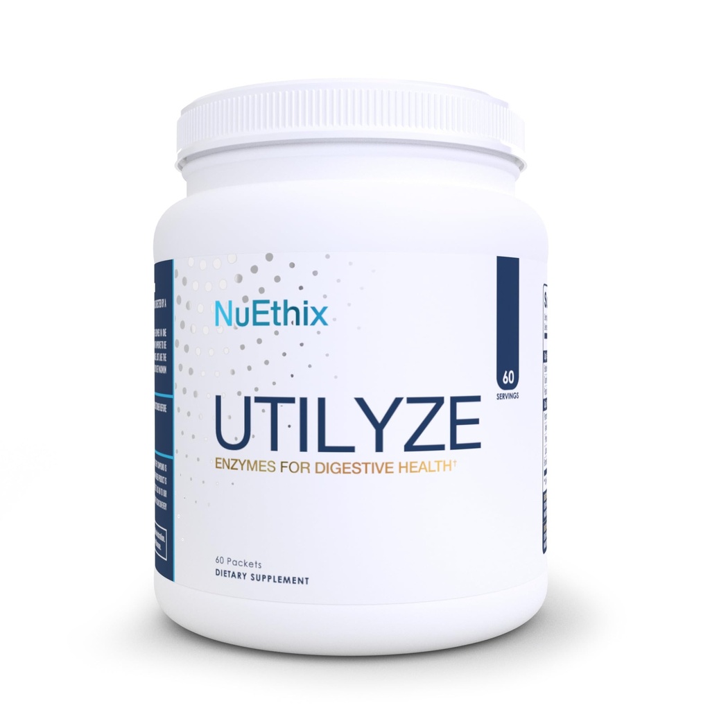 NuEthix formuleringar Utilyze Enzymer för Digestive Wellness, kosttillskott för näringsabsorption, 60 resepaket