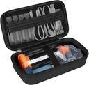 Hårt fall för astma inhalator, handhållen Spacer för barn och vuxna, masker, Inhaler Holder Asthma Travel Bag Carrying Organizer med Mesh Pocket passar Medication och tillbehör, svart