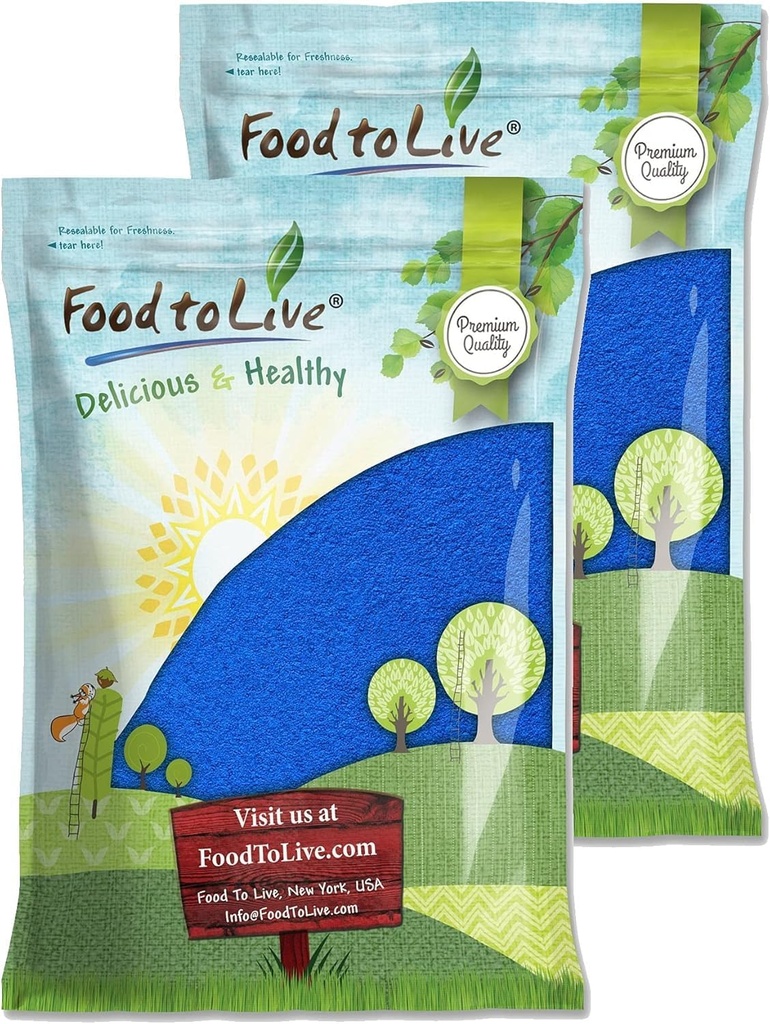 Mat för att leva blå spirulina pulver, 12 pund - ren rå blå-gröna alger extrakt, Kosher, Vegan, icke-strålad, rik i fycocyanin, bra för juicer, smoothies, skakar, drycker och matfärgning