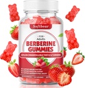 Softbear Berberine med Ceylon Cinnamon Gummies Organic Berberine HCL 1500mg för Metabolism Immune Health Sugar-Free Berberine Supplements Strawberry Flavored 60 Count