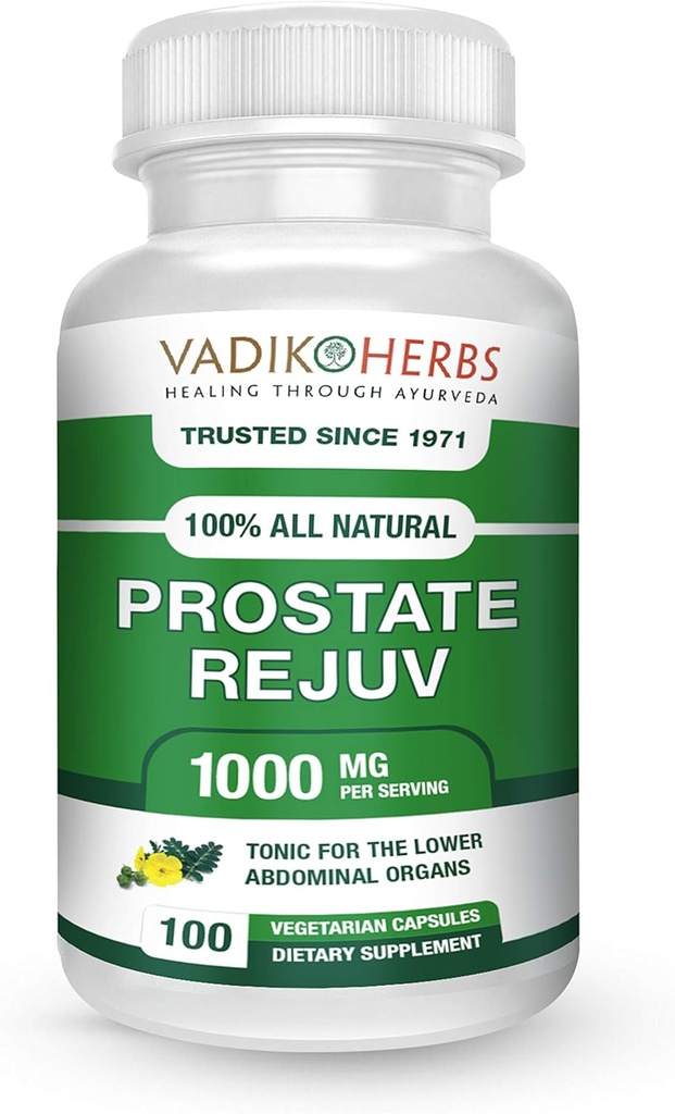 Certifierad organisk Vadik Herbs Prostate Rejuv Herbal Dietary Supplement | Främjar hälsosam prostata hälsa och minskar relaterad symtom, stöder normal prostata funktion (1 Pack)