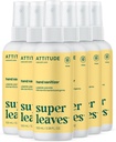 ATTITUDE Hand Sanitizer Spray för vuxna och barn, EWG Verified, Kills Bacteria och Germs, Vegan, Lemon Leaves, 3.38 Fl Oz (Spray Bottle) (Pack of 6)