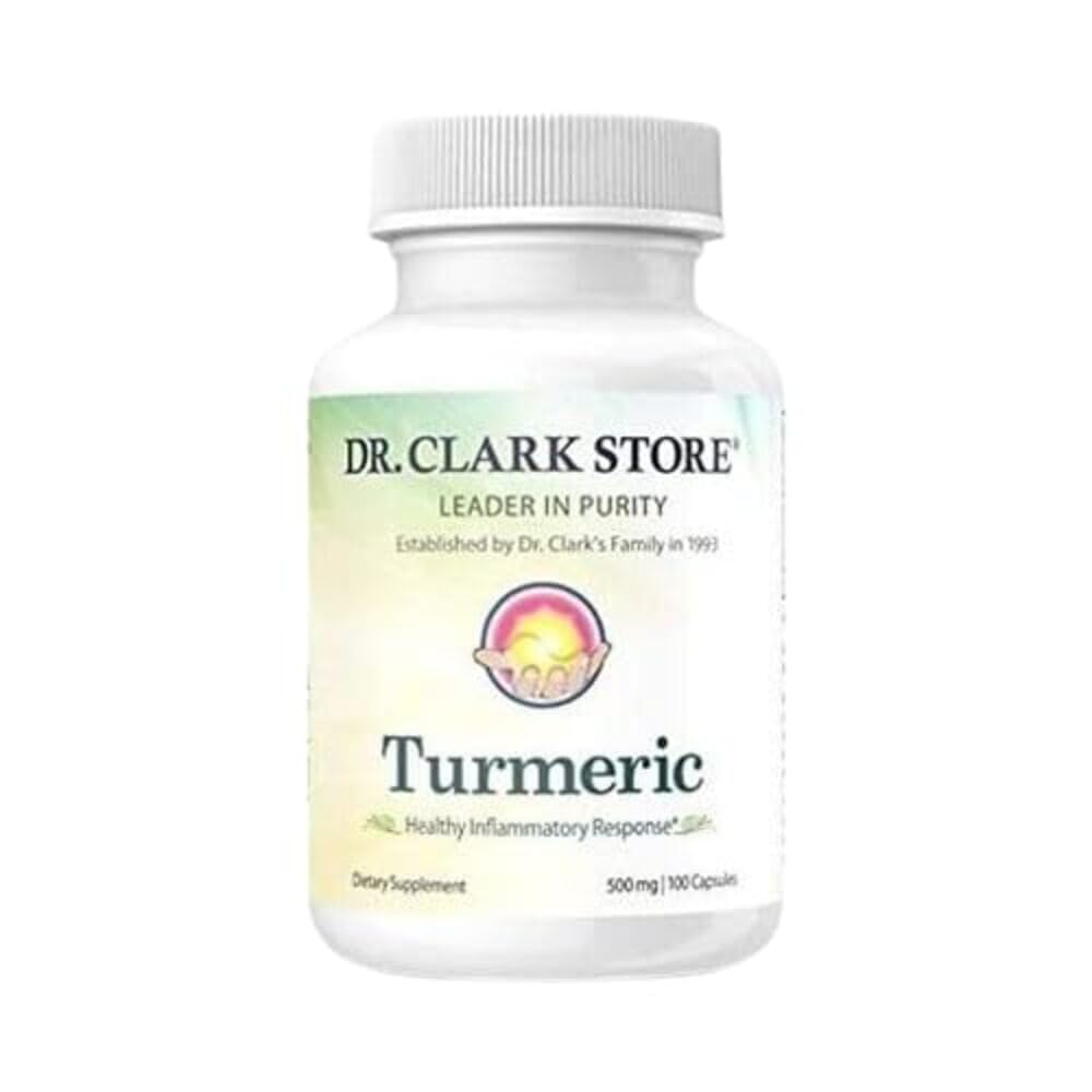 Dr Clark Store gurkmeja Curcumin 500mg - 100 kapslar, immunstöd, naturligt växtbaserade tillskott, icke-GMO, Vegan, antioxidant Boost