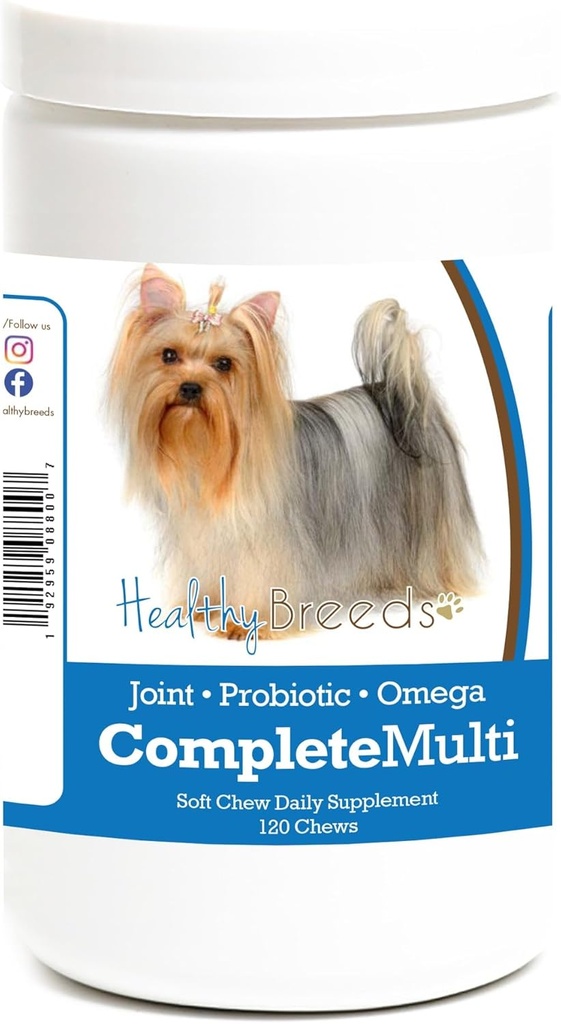 Hälsosamma raser Yorkshire Terrier Allt i en multivitamin Soft Chew 120 greve