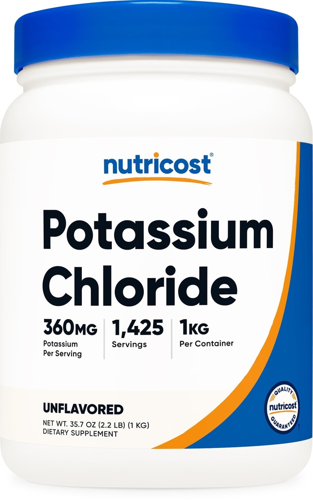 Nutricost kaliumkloridpulver 1kg - Glutenfri, icke-GMO