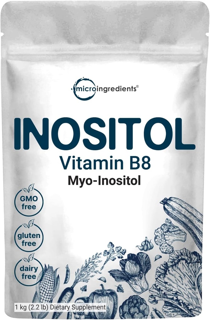 Micro Ingredients Myo-Inositol Powder, 2.2lb (1666 Servings) | Inositol Supplement for Women | Supports Hormonal Balance & Ovarian Health | Non-GMO, Vegan, Filler-Free