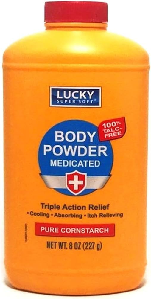 Lucky Super Soft Medicated Body Powder, 8-oz., Soothes Itch, Cools Skin, Absorbs Moisture, Dries Oozing av Poison Ivy, Oak, Sumac
