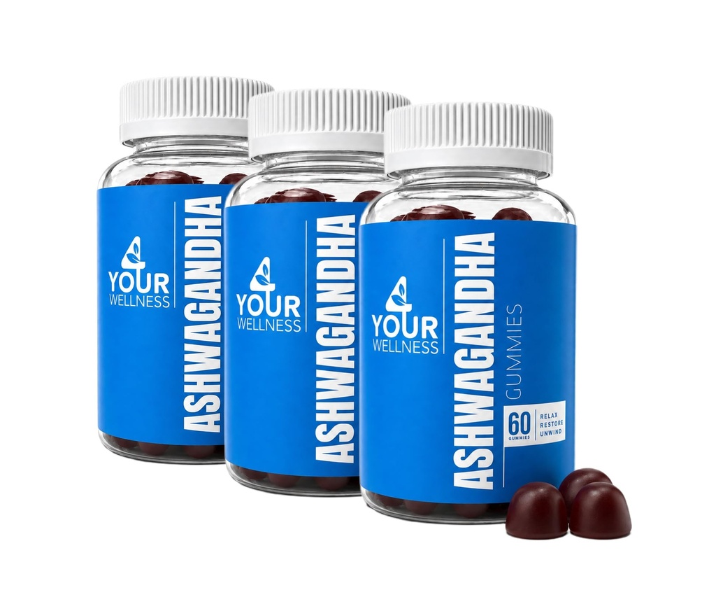 Ashwagandha Gummies Mixed Berry KSM-66, Lion's Mane, Vitamin-D, Non-GMO, Gluten-Free, Gelatin Free & Kosher (180 greve av 3)