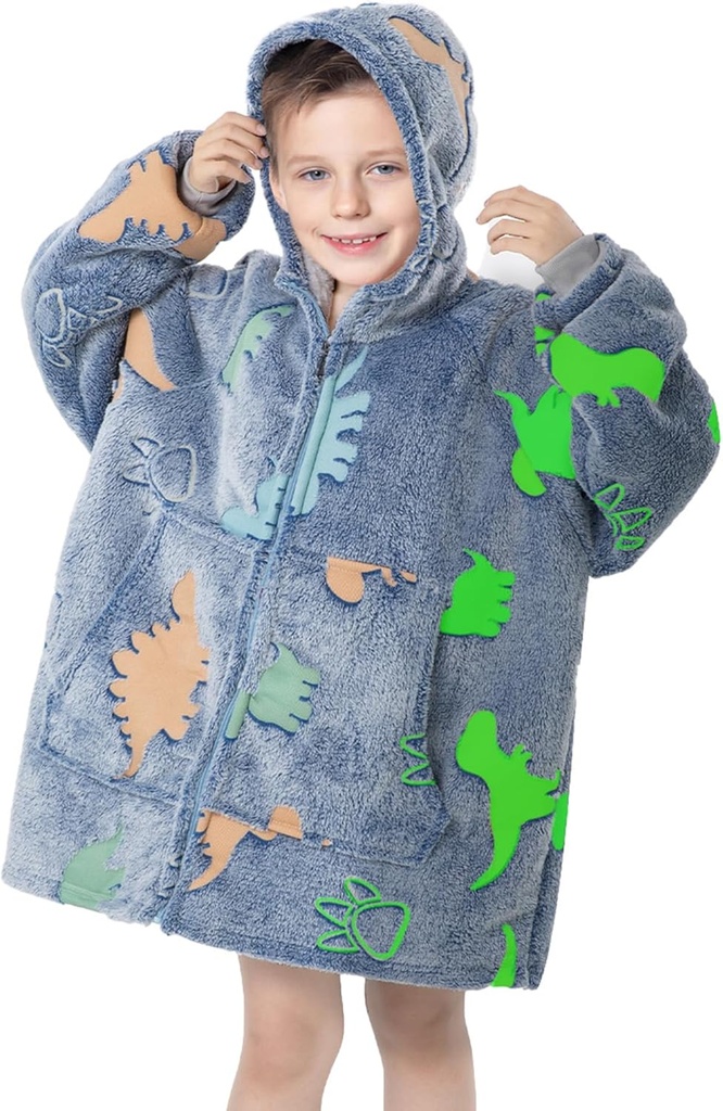 MeMoreCool Wearable Blanket Barn Blanket Hoodie, Hooded Blanket Kids Comfy Blanket Sweatshirt, Toddler Blanket med Hood