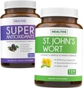 Antioxidanter & St John's Wort (2-månaders leverans) Serenity Antioxidant Blend - Super Antioxidanter - Kraftfull Super Food Daily Blend (120 Caps) & St John's Wort - Kraftfull 9000mcg Extract (120 Caps)