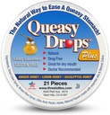 Tre Lollies Queasy Drops Plus - Lozenges med Pectin & Honung för att lugna en torr mun - lindra Nausea & Motion Sickness - Naturlig - 21 ct