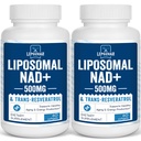 Liposomal NAD + 500 mg + Trans-Resveratrol 300 mg, Superior Absorption, True NAD Supplement Efficient Than NMN,Nicotinamide Riboside för Cellular Energy Metabolism & DNA Repair, Healthy Aging,120 Softgels