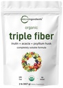 Micro Ingredients Organic Triple Fiber Powder, 2lb | Natural Prebiotic för att stödja Digestive & Gut Health | Löslig, Lätt Digestible | Osmakad, Vegan