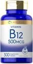 Carlyle Vitamin B-12 500mcg | 300 tabletter | Vegetarisk, icke-GMO, Gluten fri tillägg