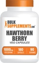 BulkSupplements.com Hawthorn Berry Capsules - Herbal Supplement, Hawthorn Berry Extract 1000mg - Gluten Free, 2 kapslar per servering, 180 greve (Pack av 1)