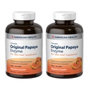 American Health Original Papaya Enzyme - 600 Tabletter, paket med 2 - After-Meal Supplement - Icke-GMO, Vegan - 400 Totala portioner