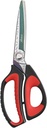 LIVINGO 10" Multipurpose Heavy Duty Scissors, Premium Titanium Coating Forged Stainless Steel Tool Industrial Shop Shears för hushåll, beskärning, trädgårdsarbete, tyg, röd / svart