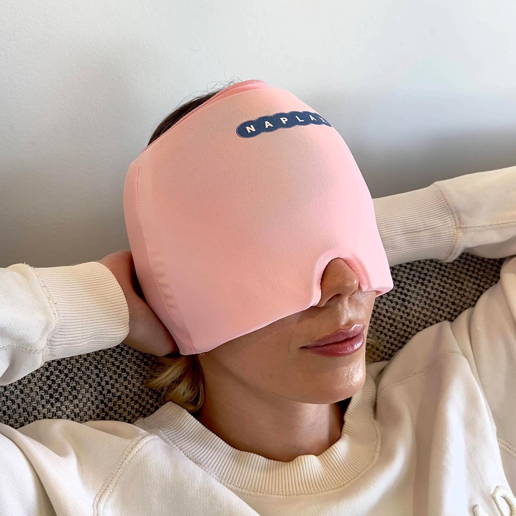 Migraine and Headache Relief Cap – Hot and Cold Therapy for Migraines, Headaches, Stress Relief and More – One Size Fits Most – Pink
