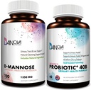 D Mannose Capsules and Probiotics for Women Bundle I Urinary Tract + Vaginal Health Support I UTI och Yeast Infection Control I Vegan, Gluten Free I Made in USA