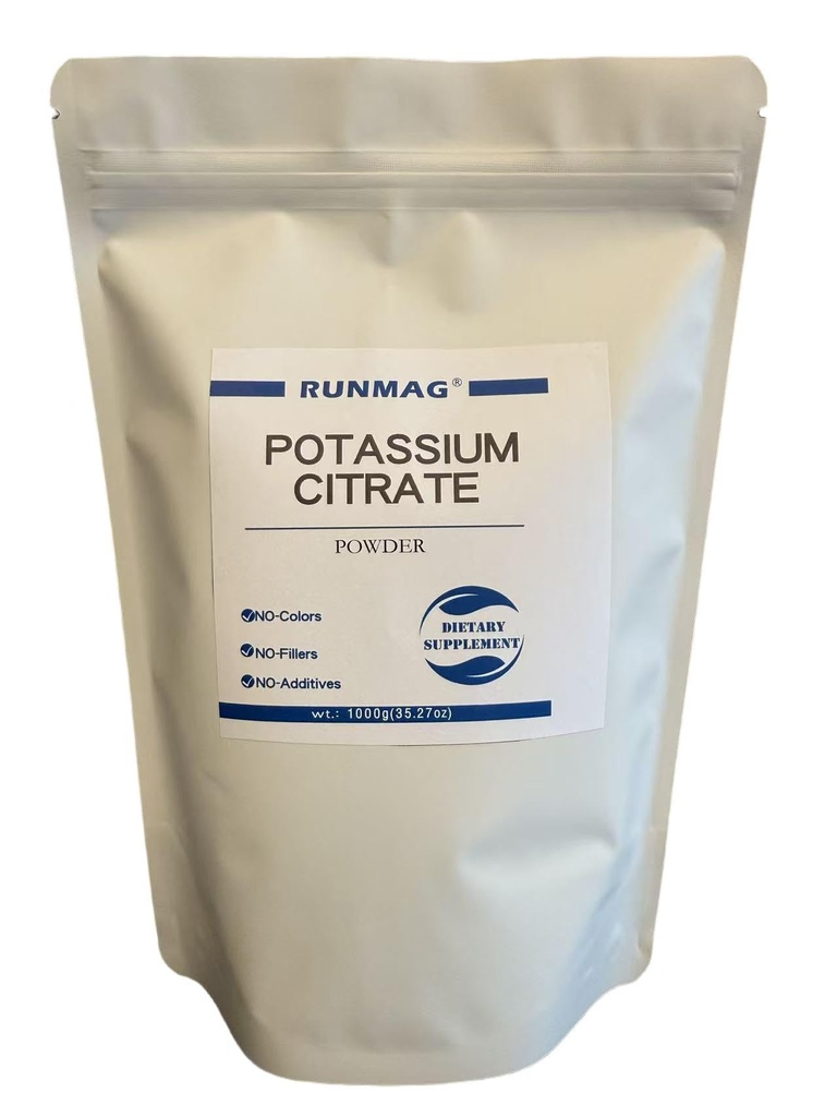 Naturligt organiskt kaliumcitratpulver 1000g