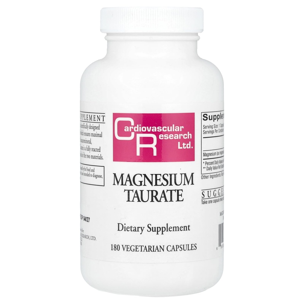 Kardiovaskulär forskning Magnesium Taurat 125 mg, Creamy White, 180 kapslar (MAGT2)